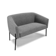 Imagem de Sofá Namoradeira 2 Lugares Pé de Ferro Preto Stella Linho Grafite A26 D03 - D'Rossi