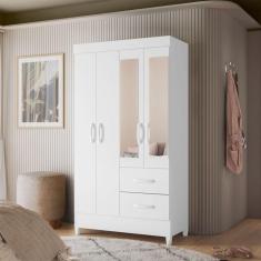 Imagem de Guarda-Roupa Solteiro com Espelho Mobi Flex 4 PT 2 GV Branco