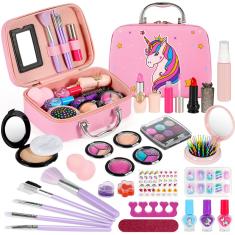 Imagem de Kit De Maquiagem Kiztoys Para Meninas De 3 A 10 Anos Com 27 Acessórios