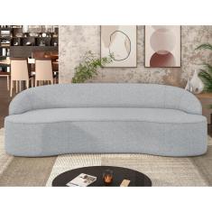 Imagem de Sofá 5 Lugares Para Sala De Estar Living 300cm Theo D06 Linho Cinza Claro - Mpozenato