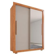 Imagem de Guarda Roupa 2 Portas 2 Gavetas Mdp Pés Espelho Cinamomo Off