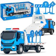 Imagem de Miniatura Caminhão Iveco Tector Plataforma 28cm Realista Usual Brinque