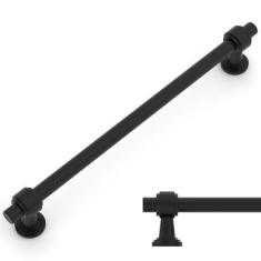 Imagem de Amerdeco Pacote com 10 puxadores de armário preto fosco de 254 mm (10 polegadas) Orifício central de gaveta puxadores de armário de armário de cozinha puxadores de armário de cozinha para puxadores de