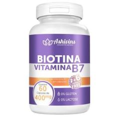 Imagem de Biotina - Vitamina B7 - Ashivins - 60 Caps - 240 Mg