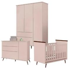 Imagem de Quarto Infantil Meli MDF Infantil Guarda Roupa Roupeiro + Berço + Cômo