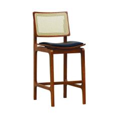 Imagem de Banqueta Alta Bistrô Gus - Amêndoa Estofado Corano Preto