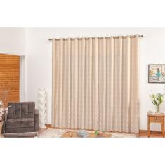 Imagem de Cortina estampada avela e palha para sala e quarto 4,00m x 2,70m ilhos e varao Montreal