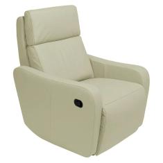 Imagem de Poltrona Decorativa Reclinável Manual Moroni Couro Off White - Gran Belo