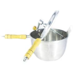 Imagem de Pipoqueira Alumínio Fundido Polida Cabo Madeira N22