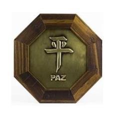 Imagem de Quadro Oitavado Ideograma Paz 18cm