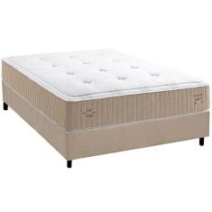 Imagem de Cama Box Casal: Colchão Molas Bonnel Herval Maxspring Crown Comfort C1631 + Base Crc Suede Clean(138X188x32)