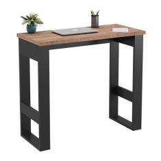 Imagem de Mesa Para Computador Estilo Industrial 90cm Chess F04 Preto/Solanum -