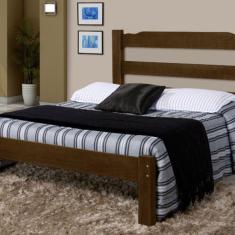 Imagem de Cama de Casal Veneza de Madeira Maciça Tauari Castanho