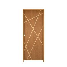 Imagem de Kit Porta De Madeira 72 X 2.10 Friso Agatha Bat.misto 14cm Fech.ext Dourada Lado Direito - Hale