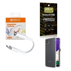 Imagem de Capa Samsung A22 5G + Adaptador P2 Para Tipo C + Película 3D