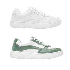 Imagem de Kit 2 Pares Tênis Casual Feminino Confortável Dia a Dia-Feminino