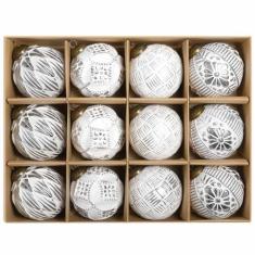 Imagem de Conjunto de enfeites de bola de Natal, 12 quilates 80 mm elegantes enfeites de bola de árvore de Natal sortidos, enfeites de árvore de Natal inquebráveis para decoração de Natal