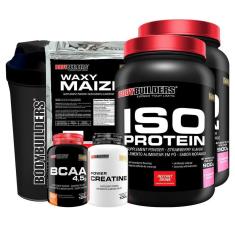 Imagem de KIT 2x Whey Protein - Iso Protein 900g + BCAA 100g + Creatina 100g + Waxy Maize 800g + Coq - BB-Unissex