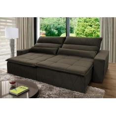 Imagem de Sofá Retrátil/Reclinável Amsterdam 2,10M Suede Velut Tabaco C/ Molas N