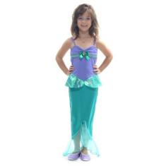 Imagem de Fantasia Sereia Infantil Vestido Lilás e Verde com Cauda Sulamericana 