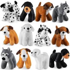 Imagem de Animais de pelúcia Bedwina Plush Puppy Dogs, 15 cm, pacote com 12