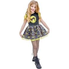 Imagem de Fantasia Vestido Infantil Halloween Gato Preto Festa Cosplay