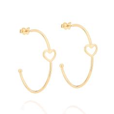 Imagem de Brinco Meia Argola Folheado A Ouro Rommanel 526409
