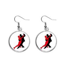 Imagem de Dançarino Social Dancing Duet Dance Orelha Pendente Prata Brinco Joia Feminina