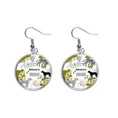 Imagem de Brinco feminino African Welcom To Savanna Pinto de leopardo da vida selvagem com pingente de prata