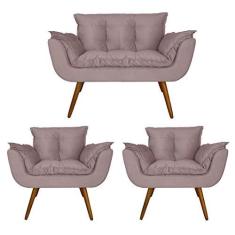 Jogo 2 Poltronas Decorativa Em Capitonê Para Sala de Espera Aurora Suede  Pink DL Decor em Promoção é no Buscapé