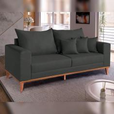 Imagem de Sofá 3 Lugares 190cm Viena Suede/Cinza