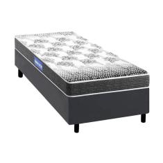 Imagem de Cama Box Solteiro: Colchão Espuma Probel Guarda Costas Resistente + Base Crc Courano Gray(88X188)