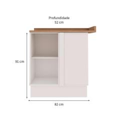 Imagem de Balcão de Cozinha de Canto Iluminata 1 pt Branco