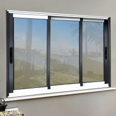 Imagem de Janela Elite 3 Folhas Moveis Sequenciais 120 X 200 Vidro Reflex Mix Preto