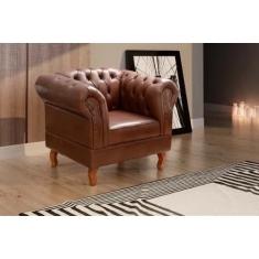 Imagem de Poltrona Chesterfield Duque Capitoné Courino Marrom