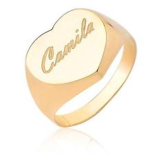Imagem de Anel Com Nome Personalizado Manuscrito Ouro 10k A502 - Maehler Joias