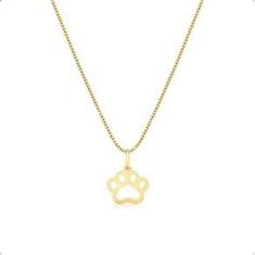Imagem de Corrente Cordão Ouro 18K 50Cm Com Pingente Patinha