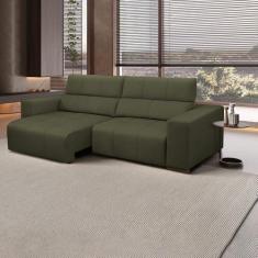 Imagem de Sofá Decorativo Barbosa 3 Lugares Sala de estar 250cm Reclinável e Retrátil Couro Fendi G88 - Gran Belo