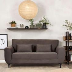 Imagem de sofá 3 lugares piacenza suede marrom 202 cm