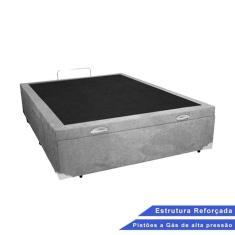 Imagem de Base Box Baú Casal Suede Cinza - 138x188x35