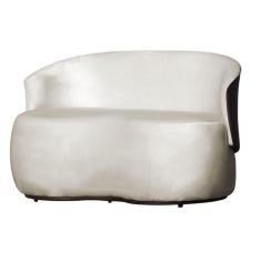 Imagem de Namoradeira 2 Lugares Orgânica Decorativa Beatriz Veludo Bege/PU Marrom - Montanaris Decor