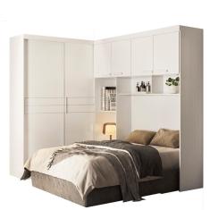 Imagem de Guarda Roupas Modulado com Cabeceira de Casal Florença 6 Portas 5 Gavetas Branco Moval 