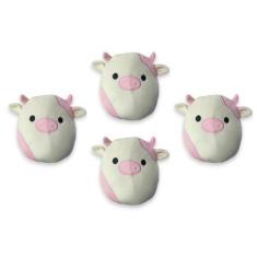 Imagem de Kit 4x Brinquedos Pelúcia de Vaquinha Rosa - Ty Rara