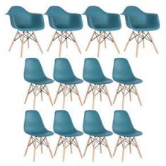 Imagem de Conjunto 4 x cadeiras Eames DAW com braços + 8 cadeiras Eiffel DSW