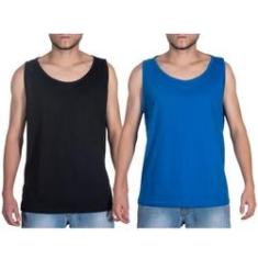 Imagem de Combo com 2 Camisetas Regata Masculina Lisa Confortável e Tecido Macio para Academia Praia Verão