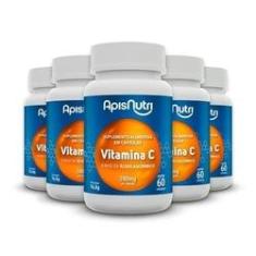 Imagem de Kit 5 Vitamina C Ácido Ascórbico - Apisnutri 60 cápsulas