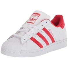 Imagem de adidas Originals Tênis masculino Superstar, branco/vermelho vívido/branco, 39, Branco/Vermelho vívido/Branco