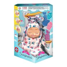 Imagem de Boneca Boneco Bebê Surpresa Chá Revelação Estrela Brinquedos Menino Ou Menina Com 25cm Chupeta Fralda E Cobertor