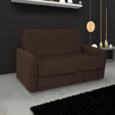 Imagem de Sofá Cama Para Sala De Estar Zaia Com Baú Suede Matrix - Marrom Marrom