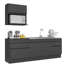 Imagem de Armário de Cozinha Compacta com Rodapé Veneza Multimóveis Mp2110.895 Preto